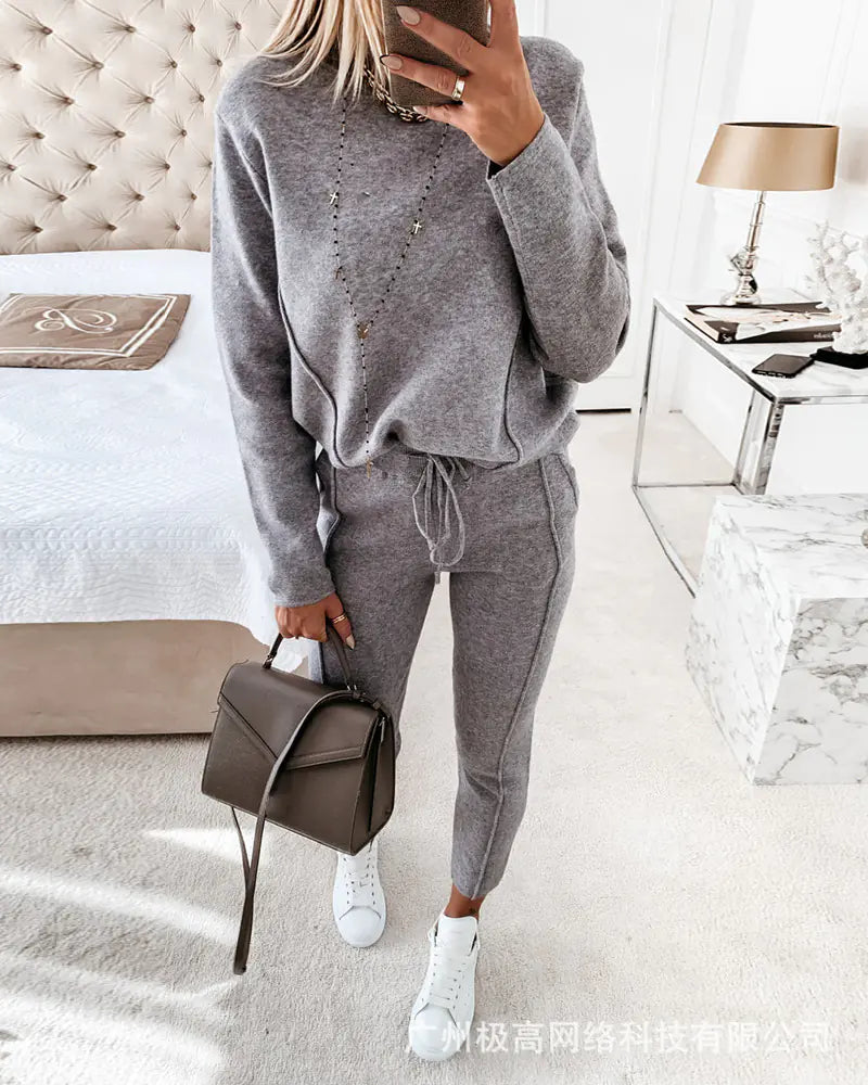 2021 Women's Casual Long Sleeve Hoodie and Pants Set