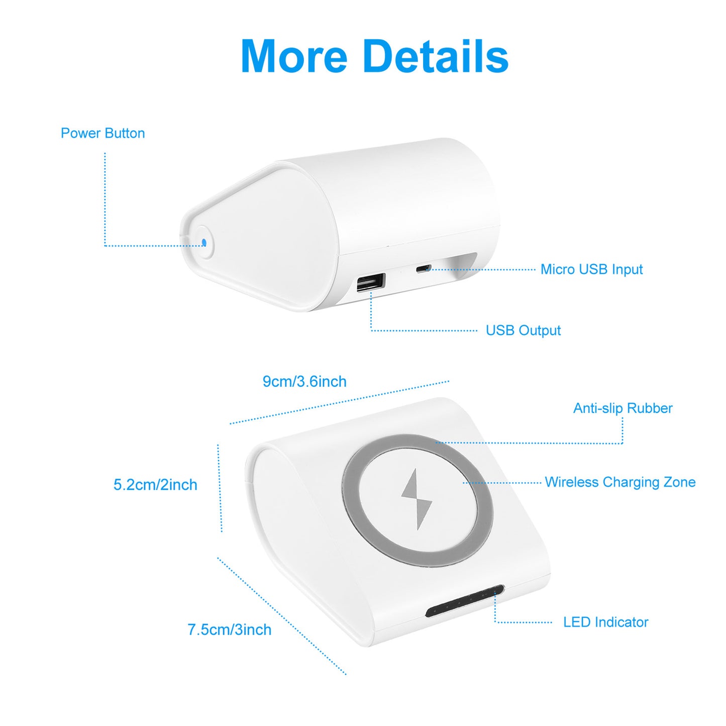 1Pc 10400mAh Qi Wireless Charging Power Bank For IOS Phone XS MAX XR Galaxy S10 S9 Note 9