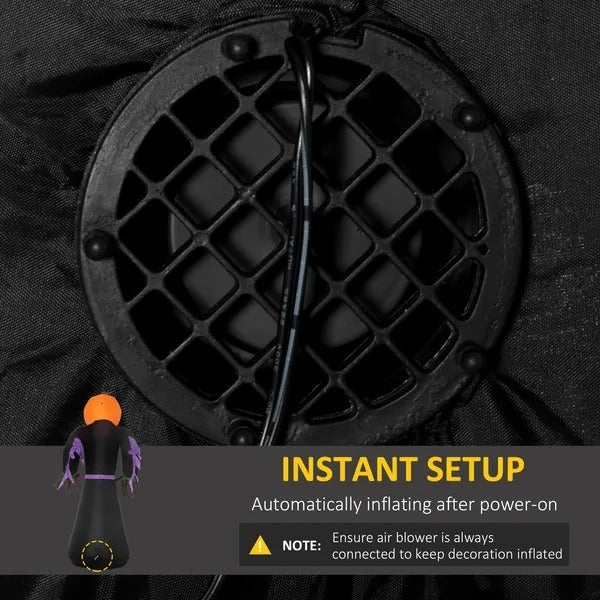 7ft Inflatable Halloween Decoration Pumpkin Reaper, Blow-Up Outdoor LED Yard Display With Lights For Garden, Party, Holiday