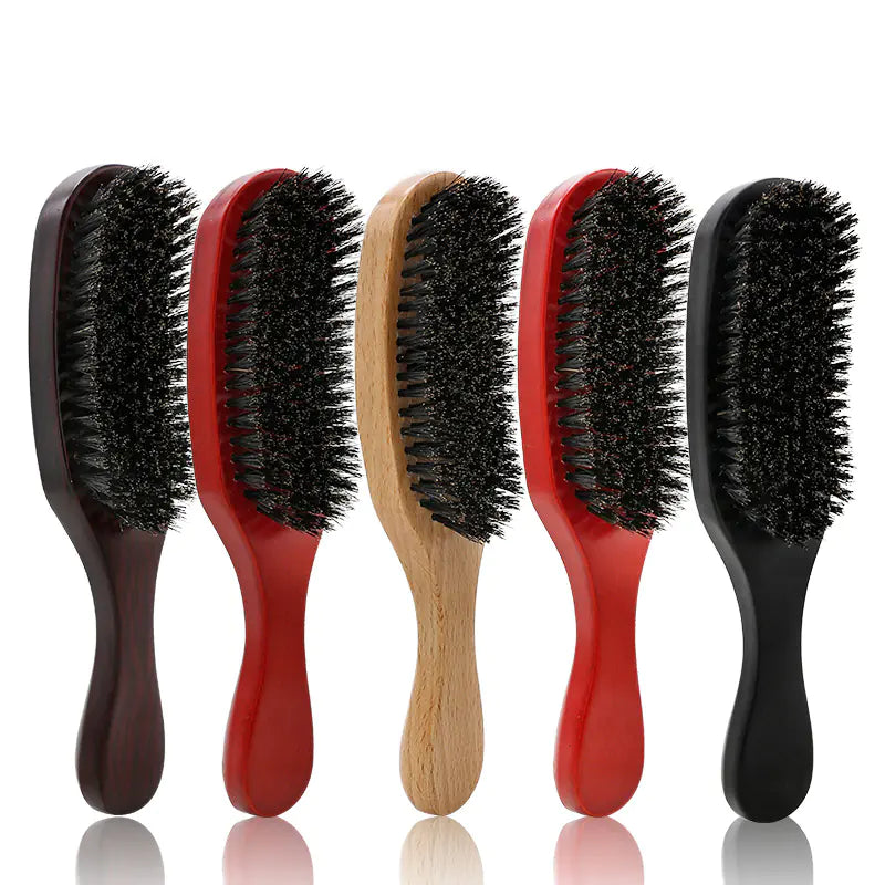 Beech Wood Lacquer Pig Bristle Curved Hair Styling Comb