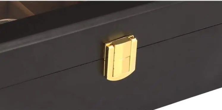 Black Matte 6-Slot Spray Paint Wooden Watch Box