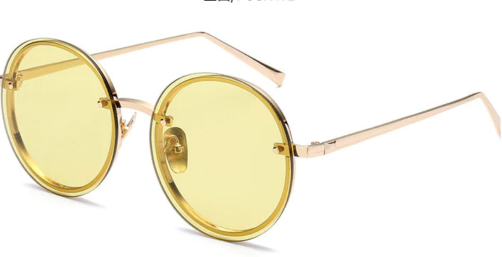 Vintage Men's Sunglasses with Metal Frames and Ocean Lens