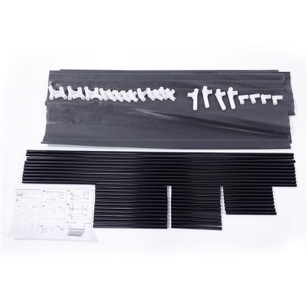 Simple Assembly 5 Tiers Non-woven Fabric Shoe Rack With Handle Black