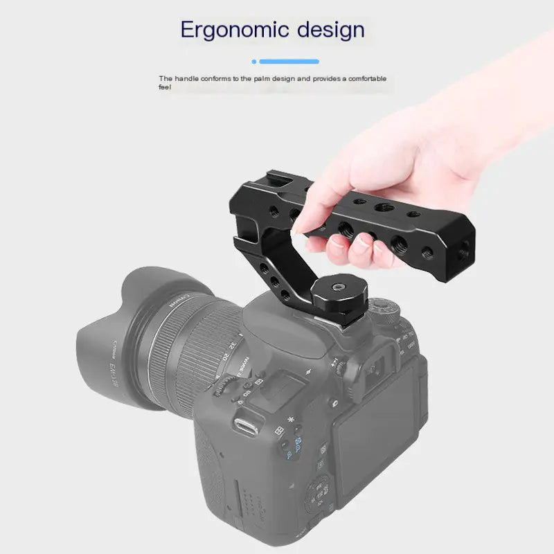 Multifunctional Camera Grip with Cold Shoe and Metal Rail