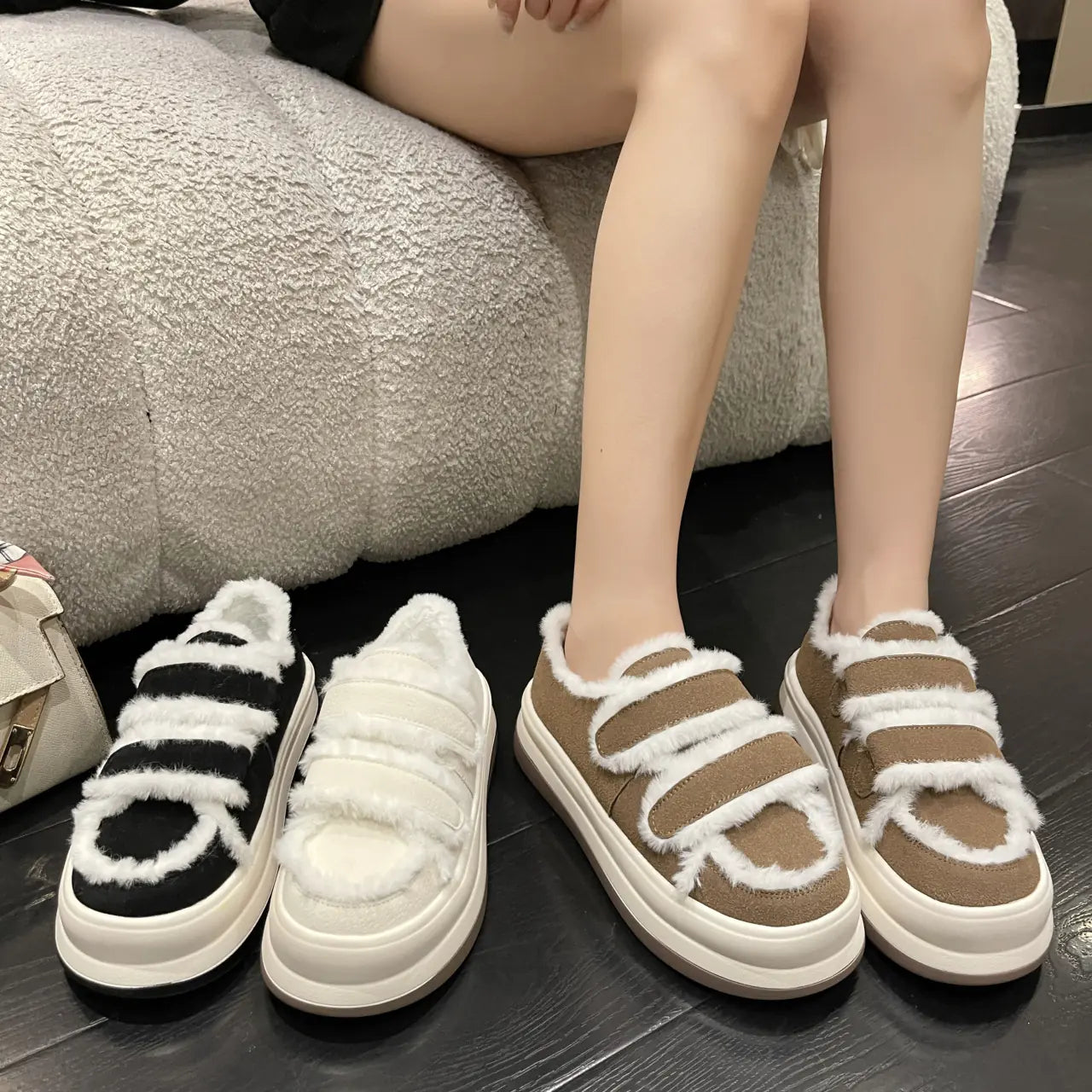 Thickened Fleece Warm Sponge Board Shoes