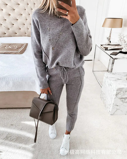 2021 Women's Casual Long Sleeve Hoodie and Pants Set