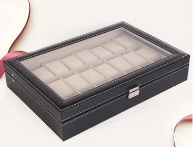 Standard 24-Slot Watch Box with Leather Packaging