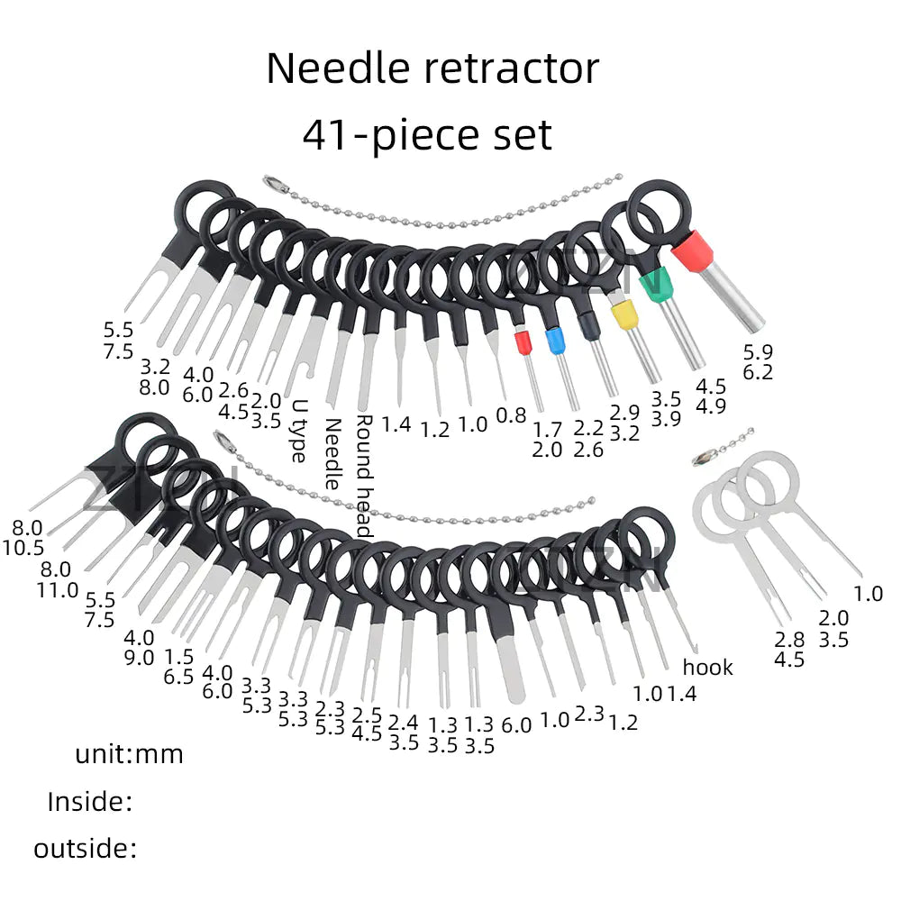 41-Piece Manual Tool Set for Automotive Connector Removal
