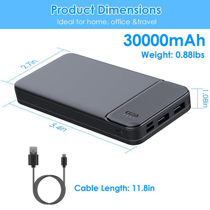 1Pc 30000mAh 20000mAh 1W MAh Fast Charging Power Bank With 1 USB Cable Fit For IOS Phone 15 14 13 And More