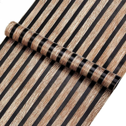 Self-adhesive Wood Striped Wallpaper Background Wall Waterproof Wallpaper
