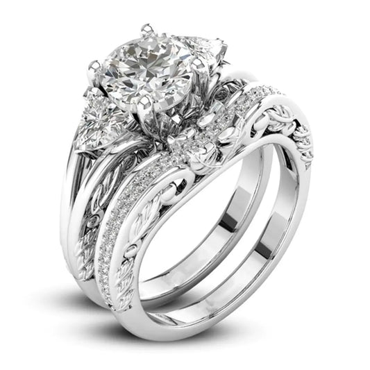 Women's Zircon Stone Couple Rings Set