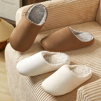 Home Wooden Floor Soft Bottom Deerskin Velvet Bottom Warm Couple Slippers