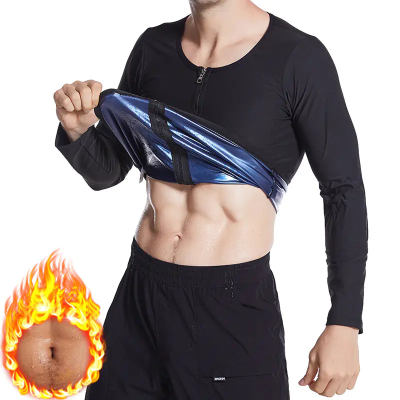 Men's Shapewear Long Sleeve Workout Sweat Suit