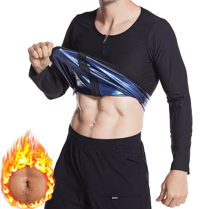 Men's Shapewear Long Sleeve Workout Sweat Suit