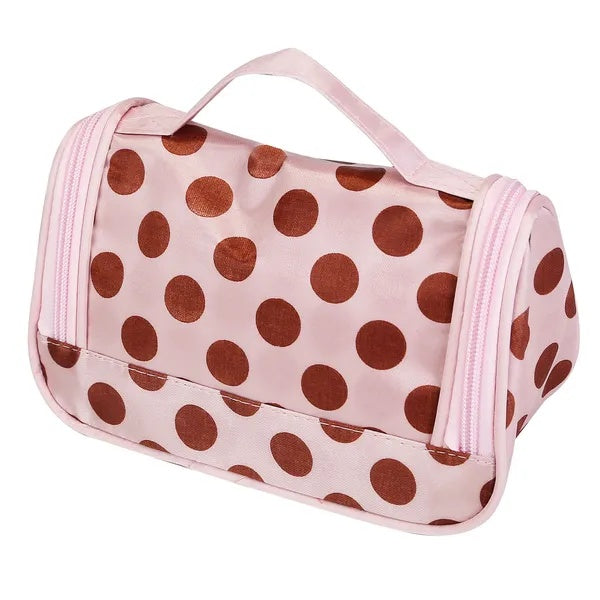 Travel Makeup Bag Portable Cosmetic Organizer With Cosmetic Mirror