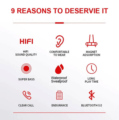 Waterproof Bluetooth 5.0 Earbuds Stereo Sport Wireless Headphones In Ear Headset