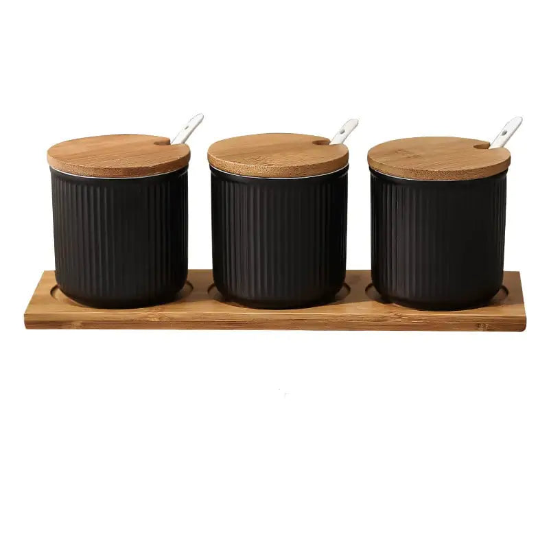 Nordic Style Ceramic Color Glaze Seasoning Pot Set