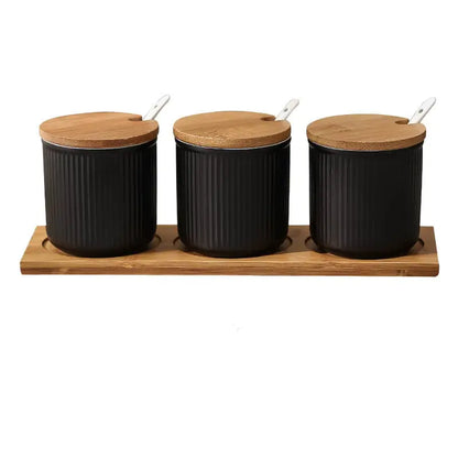 Nordic Style Ceramic Color Glaze Seasoning Pot Set