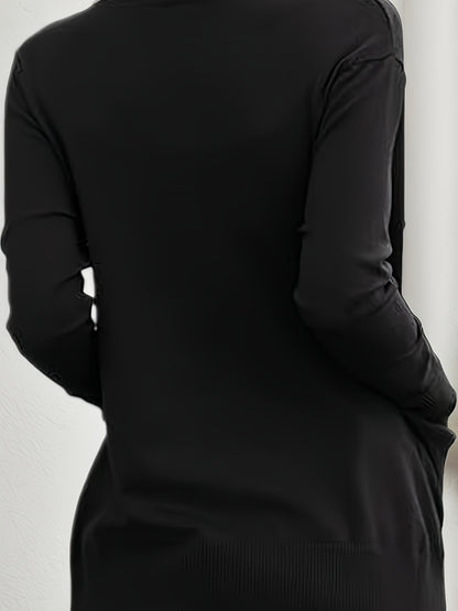 2025 Women's New Cardigan, Solid Color Knitted Jacket, Casual Lightweight Cardigan With Pockets, Fashionable Top For Streetwear Women