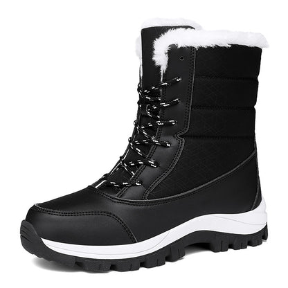 Winter Cotton Boots Outdoor Women's Fleece Lined Padded Warm Keeping Snow Boots