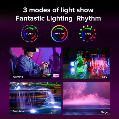 SANSI IP68 Waterproof RGB Pool Light, Summer Rechargeable 20Hrs Outdoor LED Lamp For Swimming Pool,Pond,Shower,Bath