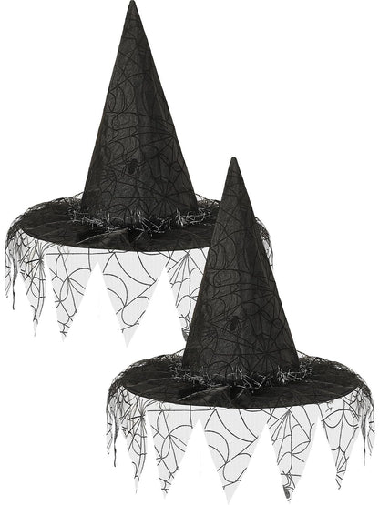 2 Pieces Halloween Witch Hat Costume Witches Hats For Women Black Foldable Pointed Cap For Halloween Party Costume-Ban On Selling On Amazon
