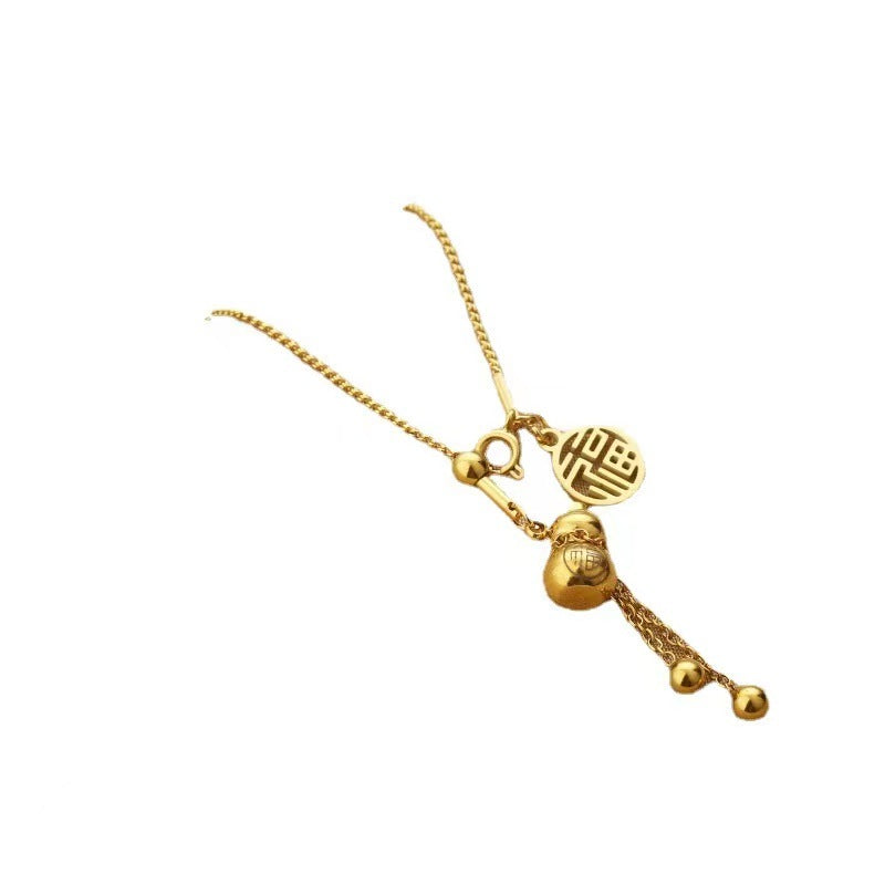 Necklace,stainless Steel, With Gourd And FU Word ,Only Self-pickup Is Supported, And The Displayed Prices Are All Self-pickup Prices