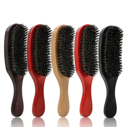 Beech Wood Lacquer Pig Bristle Curved Hair Styling Comb