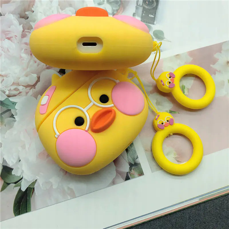 Cute Duck Silicone Soft Case for Earbuds