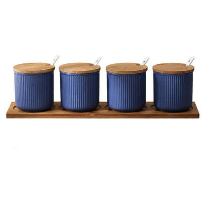 Nordic Style Ceramic Color Glaze Seasoning Pot Set