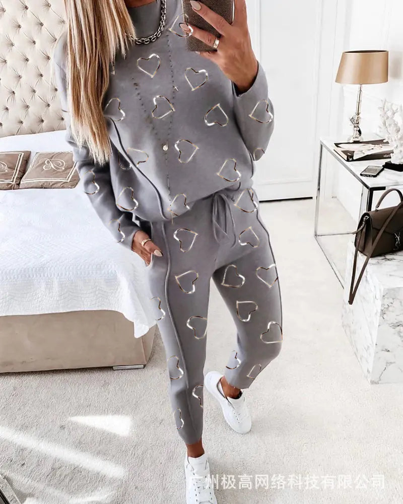 2021 Women's Casual Long Sleeve Hoodie and Pants Set