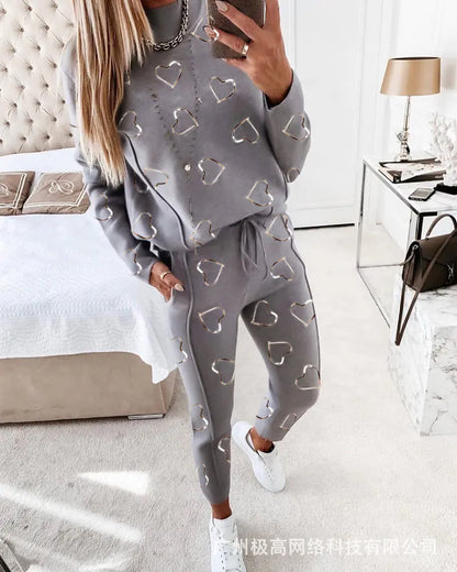 2021 Women's Casual Long Sleeve Hoodie and Pants Set