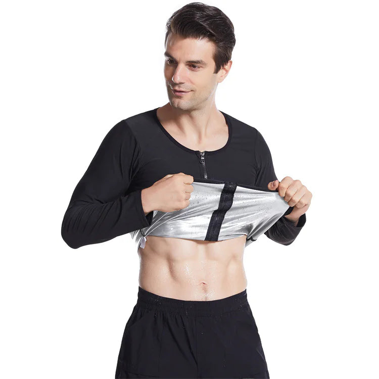 Men's Shapewear Long Sleeve Workout Sweat Suit