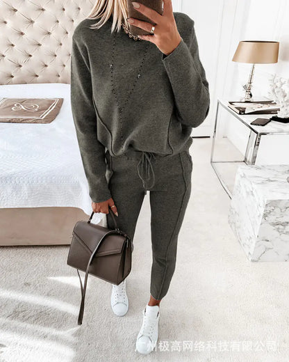 2021 Women's Casual Long Sleeve Hoodie and Pants Set