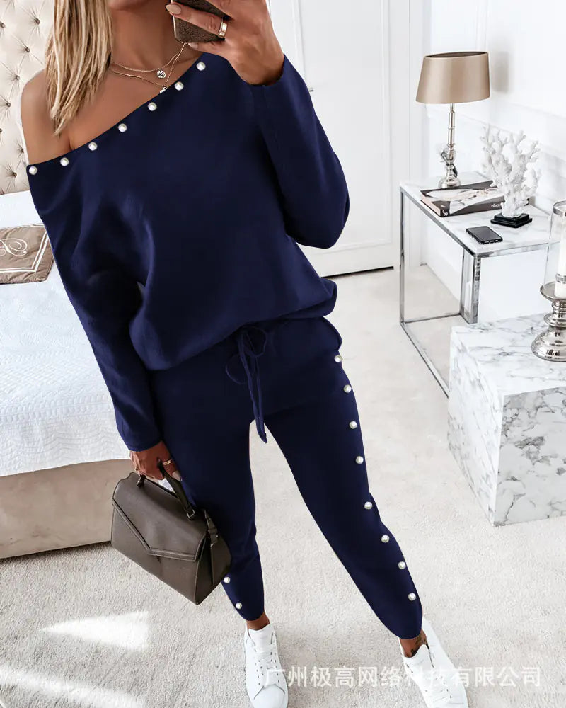 2021 Women's Casual Long Sleeve Hoodie and Pants Set