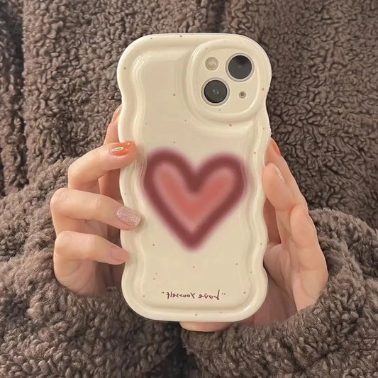Wine Red Love Wave Phone Case