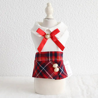 Petstyle Plaid Skirt OL Dress for Spring Summer