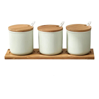Nordic Style Ceramic Color Glaze Seasoning Pot Set