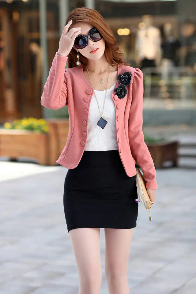 Korean Style Slim Fit Casual Blazer for Women