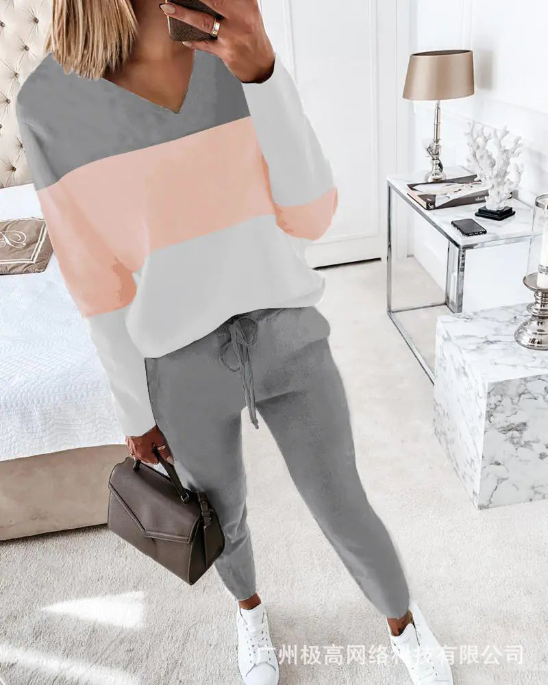 2021 Women's Casual Long Sleeve Hoodie and Pants Set