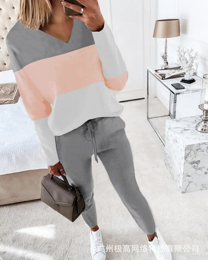 2021 Women's Casual Long Sleeve Hoodie and Pants Set