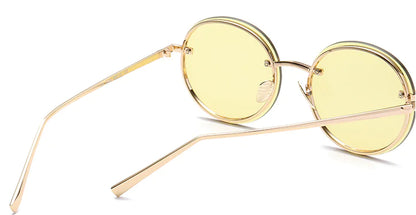 Vintage Men's Sunglasses with Metal Frames and Ocean Lens