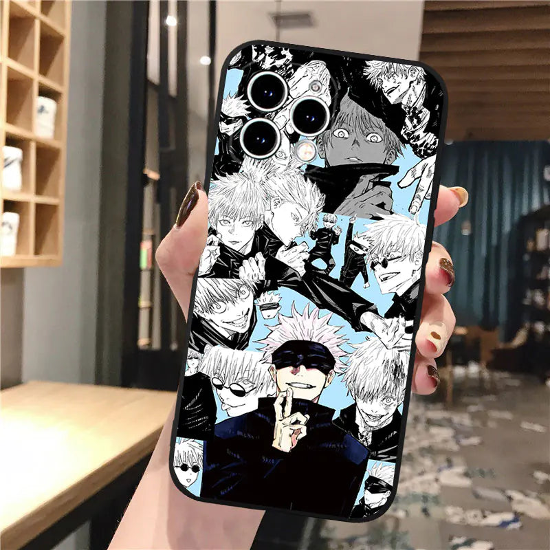 Anime Cartoon Phone Case for iPhone 15 (Jujutsu Kaisen)