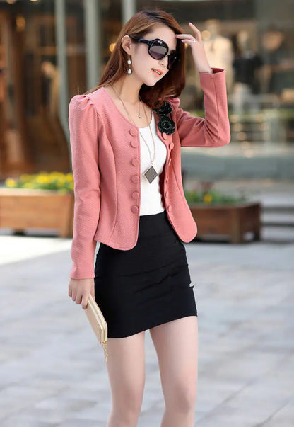 Korean Style Slim Fit Casual Blazer for Women