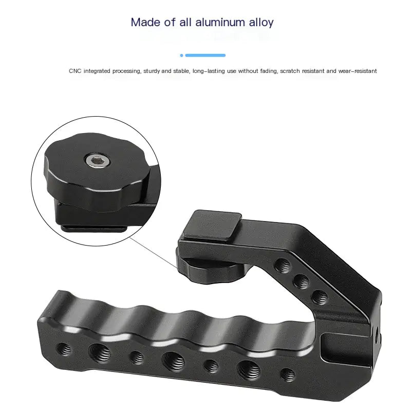 Multifunctional Camera Grip with Cold Shoe and Metal Rail