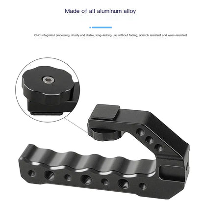 Multifunctional Camera Grip with Cold Shoe and Metal Rail