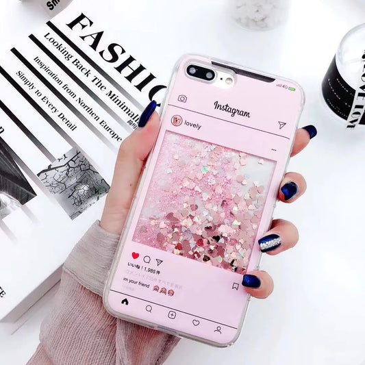 Glitter Liquid Sand Phone Case, Trendy Design