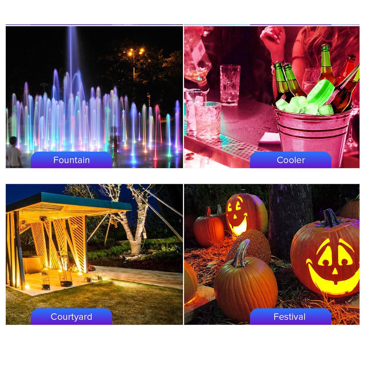 SANSI IP68 Waterproof RGB Pool Light, Summer Rechargeable 20Hrs Outdoor LED Lamp For Swimming Pool,Pond,Shower,Bath