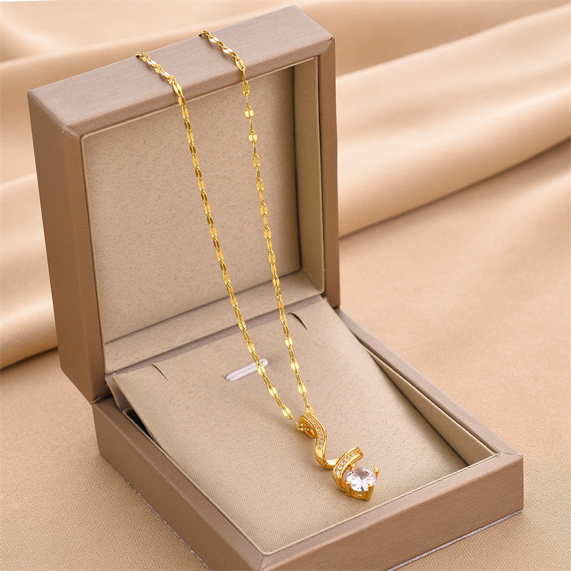 Necklace,stainless Steel,with Helix And Water Drop,Only Self-pickup Is Supported, And The Displayed Prices Are All Self-pickup Prices