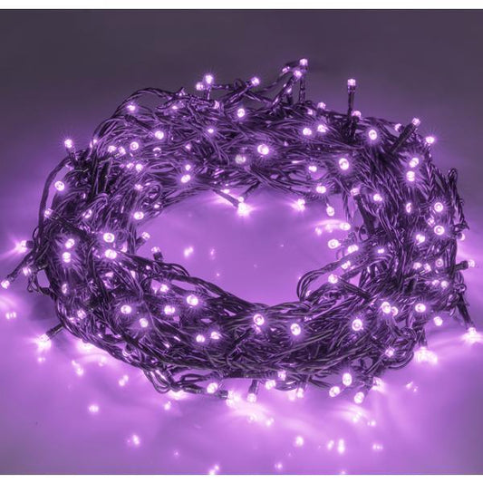 200pcs 66ft Halloween Fairy String Lights 8 Lighting Modes Mini Plug-in String Lights Indoor And Outdoor Christmas Garden Wedding Party Decoration Purple